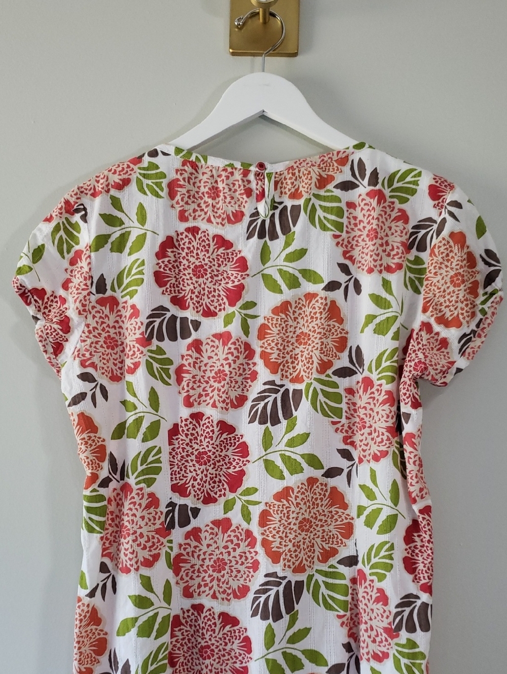 Boden Breezy Beach Cotton Floral Mini Dress 12L White Green Orange Lightweight - Picture 6 of 16